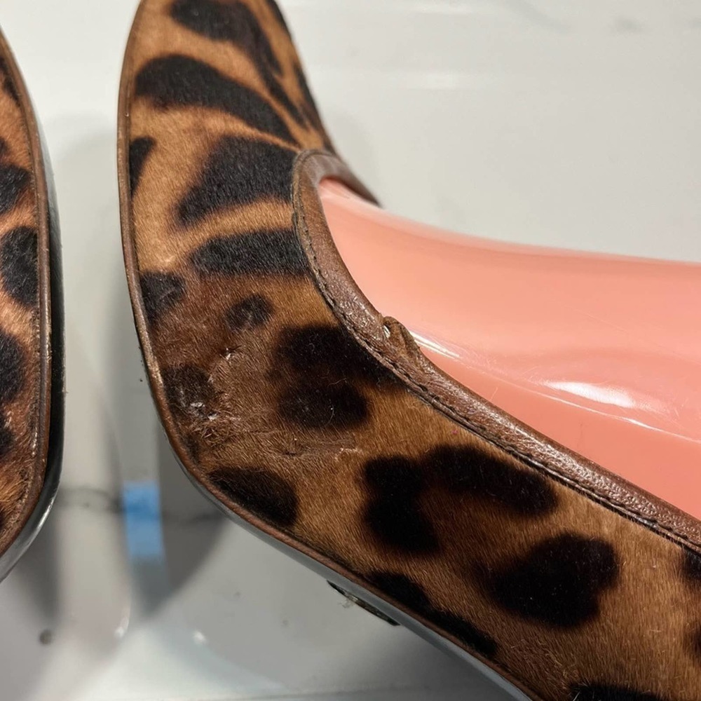 Dolce & Gabbana Leopard print Hair Pumps Brown Black Round Toe Heels 7.5 / 37.5 - Picture 7 of 9